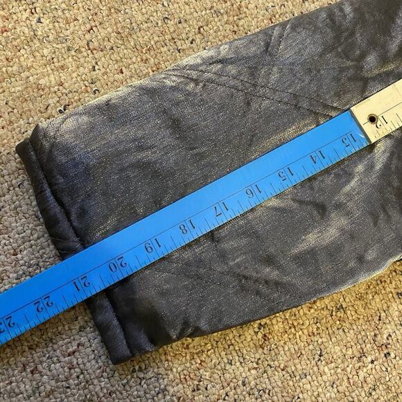 Vintage Climate Zone Women L Puffer Coat Jacket Metallic Silver Faux Fur Fullzip - Picture 3 of 11